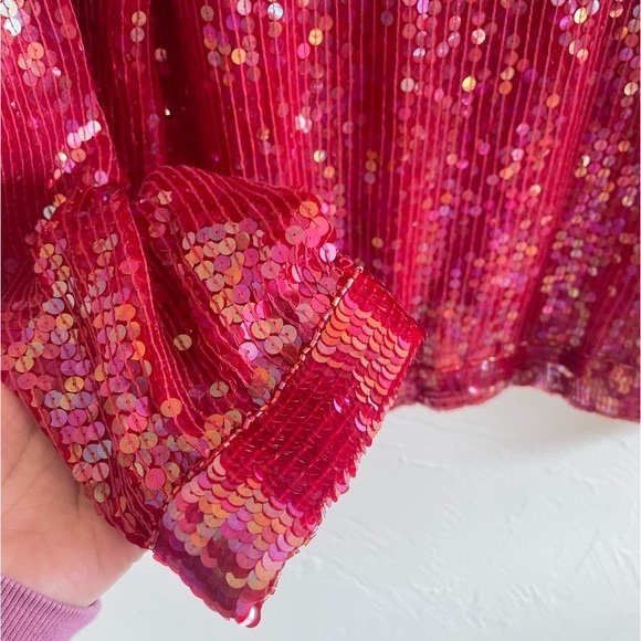 Red Vintage Sequin Blouse - Picture 5 of 10
